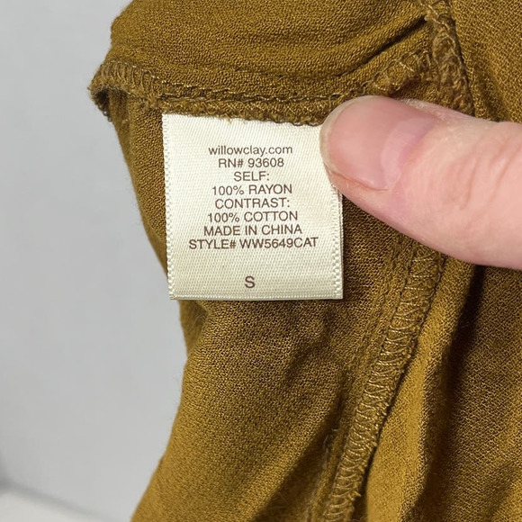 Willow Clay Women's Small Harvest Gold Embroidered Long Split‎ Side Tunic Tank - Picture 3 of 7